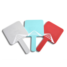 One side square customized logo plastic hand held mirror for promotion gift